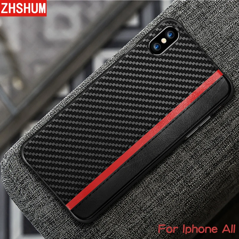 Роскошный чехол из углеродного волокна для Iphone XS MAX XR X 8 7 Plus 6s 6 бампер задняя