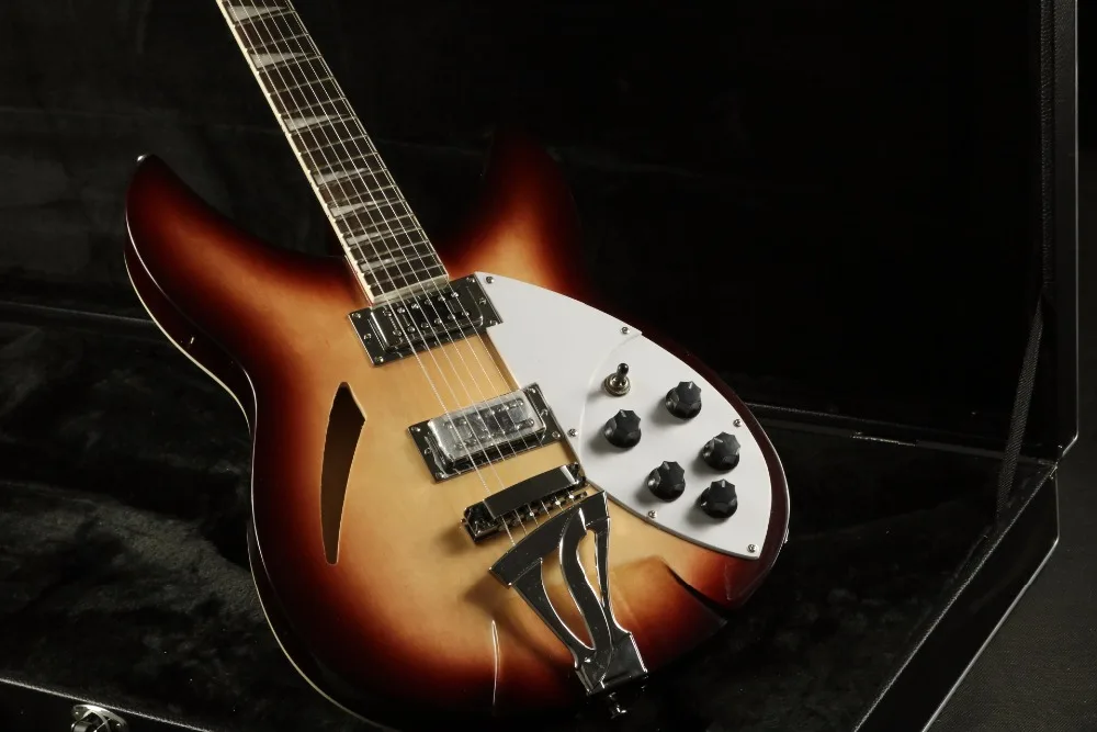 

High quality sunburst rikenbaker Electric guitar quilted maple top gold hardware