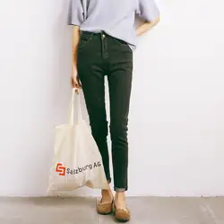 2018 новые тонкие узкие брюки новые женские брюки длинные брюки с высокой талией джинсы 8K18