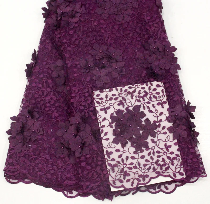 

Latest African Lace Fabric 2019 High Quality Lace 3D Flower Lace Fabric Beautiful Stones Lace For Nigerian Wedding Dress