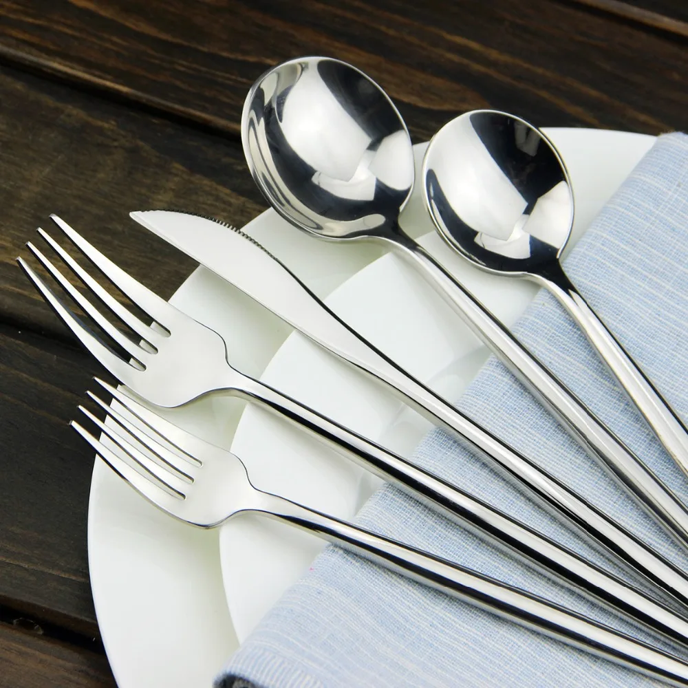 

Luxury Matte Black 18/10 Stainless Steel Dinnerware Set Fork Knife Cutlery Set Dinner Silverware Tableware for 1