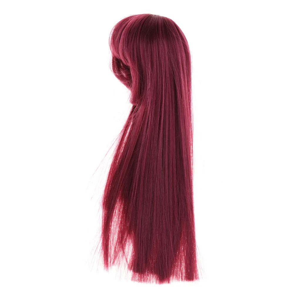 

1/4 BJD Full Wigs Long Straight Synthetic Hair For Dollfie Custom Accessory