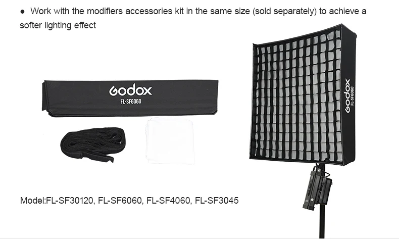 Godox FL60 60 W гибкий светодиодный свет для видеосъемки рулонная тканевая лампа с пультом управления+ пульт дистанционного управления+ Поддержка x-формы+ мобильное приложение