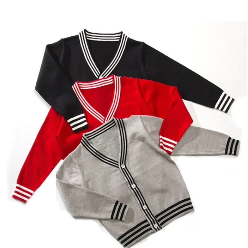 

Autumn 2018 children's sweaters, children's sweaters, men's and women's cotton, Korean version V knitted cardigan child kid