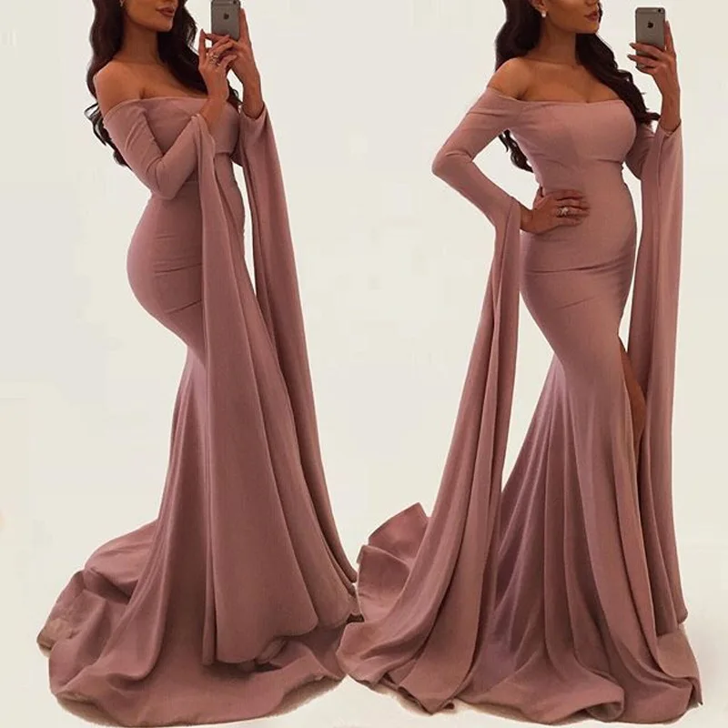 

Sexy Long Sleeve Zipper Formal Dress Women Elegant Asymmetrical Winter Vintage Party Maxi Dresses Pure Color Club Vestido