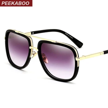 

Peekaboo Mens casual sunglasses brand designer big square men driving sun glasses women gradient matte black lunettes de soleil