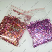50 г x 1/2"(1 мм) Блестки для ногтей розовый и сиреневый ослепительный шестигранный палитра блесток форма для дизайна ногтей и блестки для ногтей