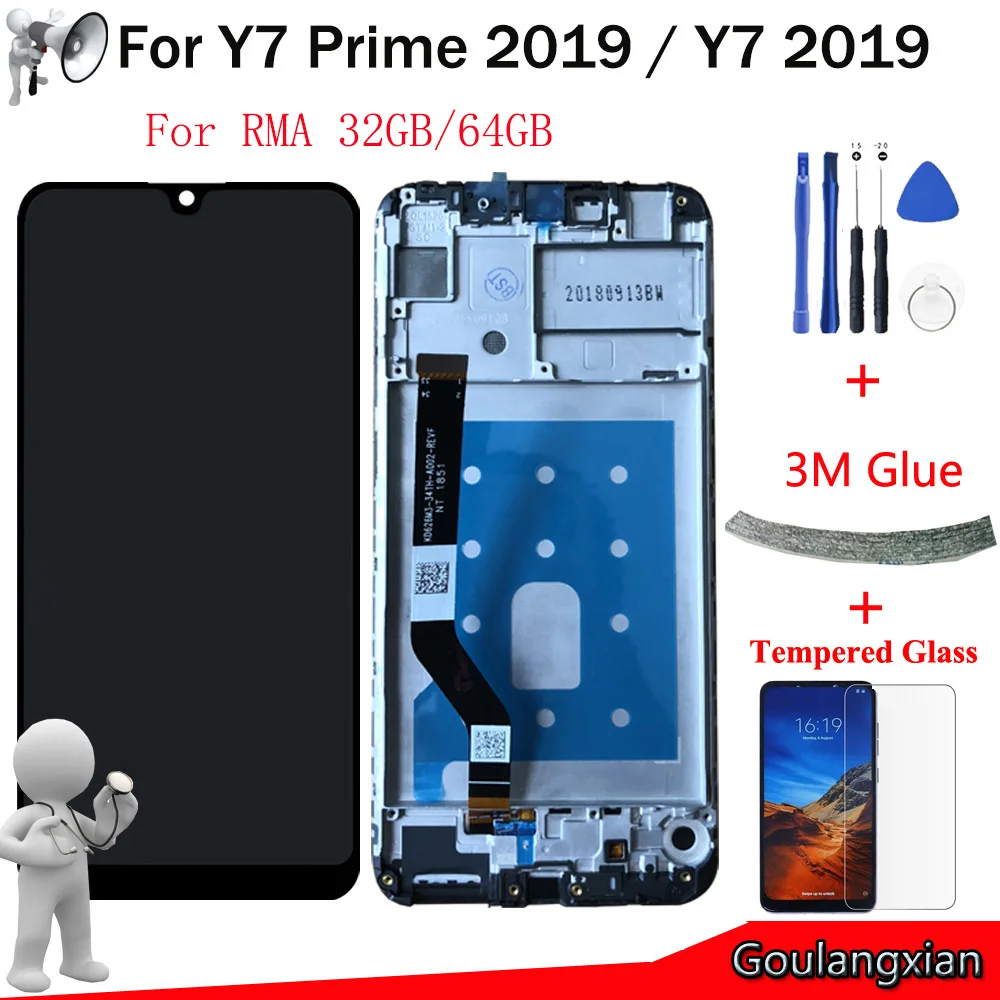 

AAA Quality LCD For Huawei Y7 Prime 2019 DUB-L21 LCD Display Touch Screen Digitizer Assembly For Y7 2019 DUB-LX3 DUB-L23 DUB-LX1