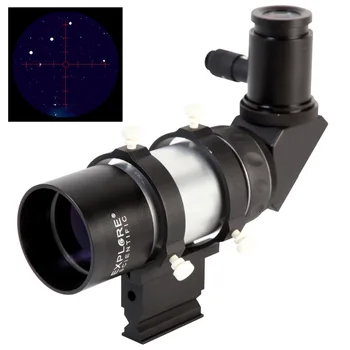 

EXPLORE SCIENTIFIC 6degree FOV 8X50 Polar ILLUMINATED Erect Image Finder Scope 90 degree Eyepiece WITH BRACKET