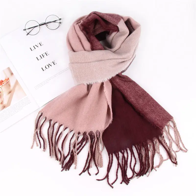  Women Ladies Patchwork Scarf Tassel Wrap Shawls Headband Soft Shawl Long women's scarves handkerchi