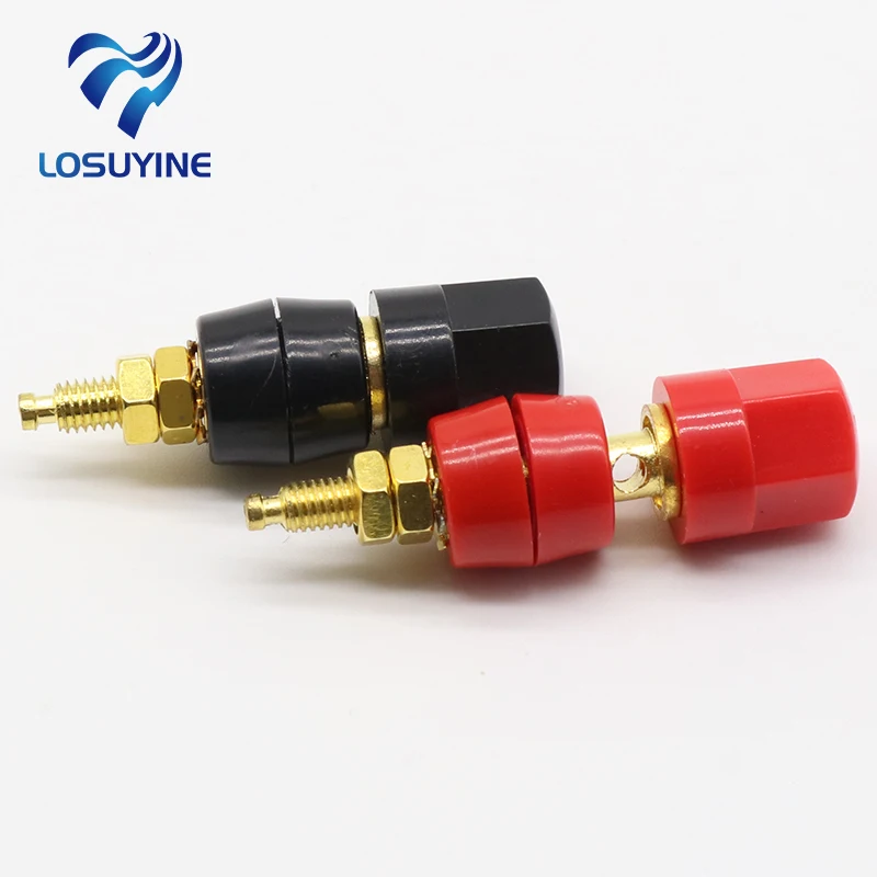 

1pair(black+red) Terminals Red Black Connector Amplifier Terminal Binding Post Banana Speaker Plug Jack