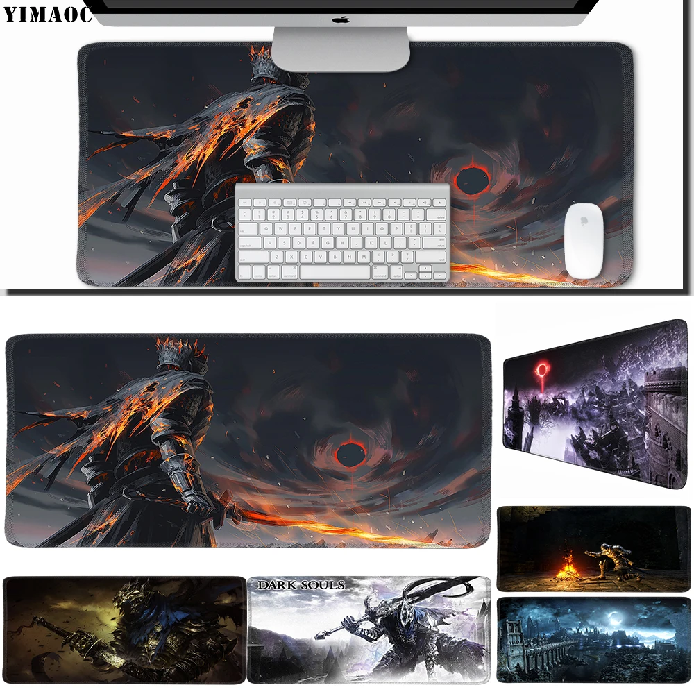 

YIMAOC 40*90 cm Large Mouse Pad Gamer Mousepad Rubber Gaming Desk Mat with Locking Edge Dark Souls