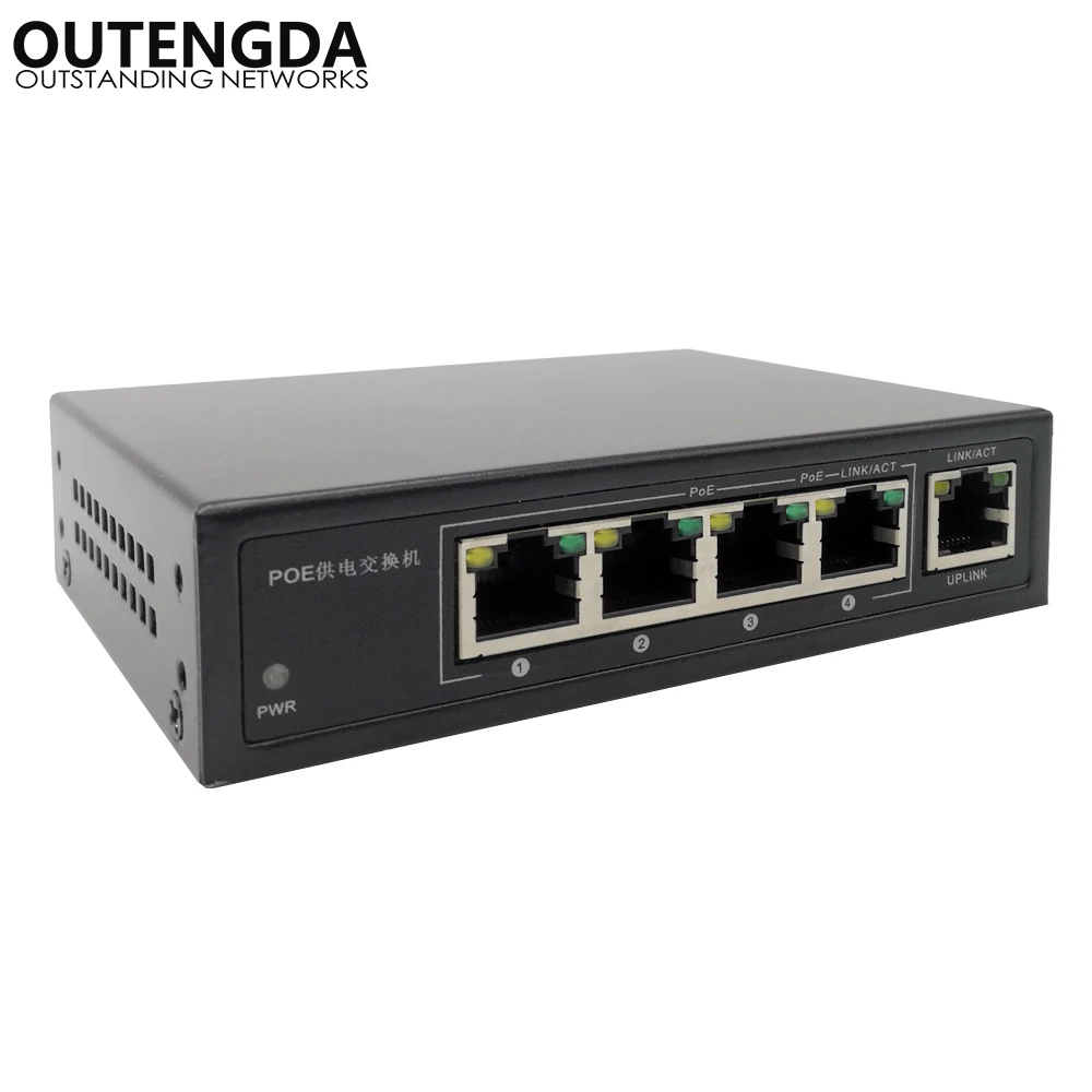 Outengda 5 Порты 4 PoE инжектор 24 В Мощность over ethernet switch 4,5 +/7,8-, адаптеры питания max120W дополнительно