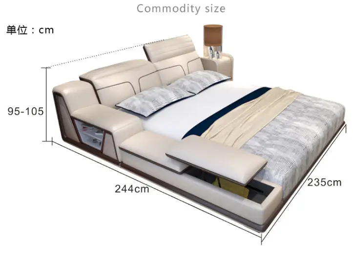 Современные мягкие кровати из натуральной кожи, мебель для дома, спальни, cama muebles de dormitorio/camas quarto