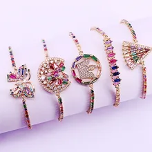 8 шт смешанный стиль Горячая Модное Элегантное Ювелирное Украшение браслет для женщин радужные красочные украшения CZ браслеты