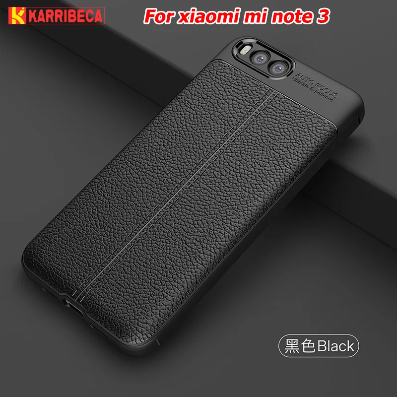 

Litchi silicone case for xiaomi mi note 3 funda capa hoesje lychee leather pattern tpu cover mi note3 coque etui kryt tok