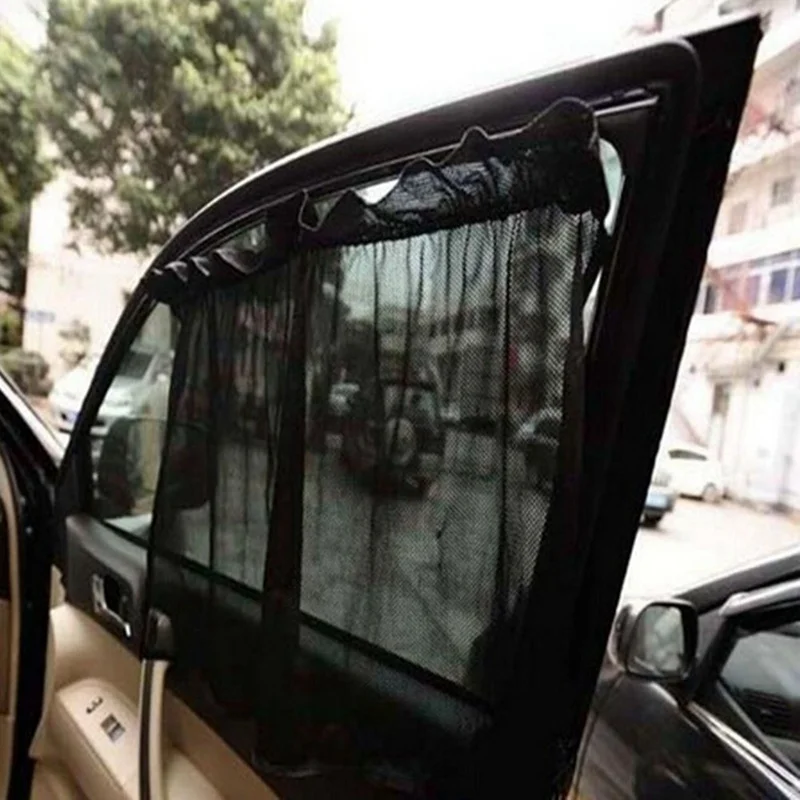 

New 2 Pcs Auto Car Foldable Curtain Side Window Car Sun Shade Curtain Windshield Mesh Curtain Blind High Quality Sunshades