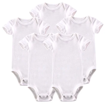 

3Pcs/lot White Tender Babies Bodysuit Unisex Newborn Baby Clothes Short Sleeve Summer Clothes Set Boy Girl Clothes Accept Custom