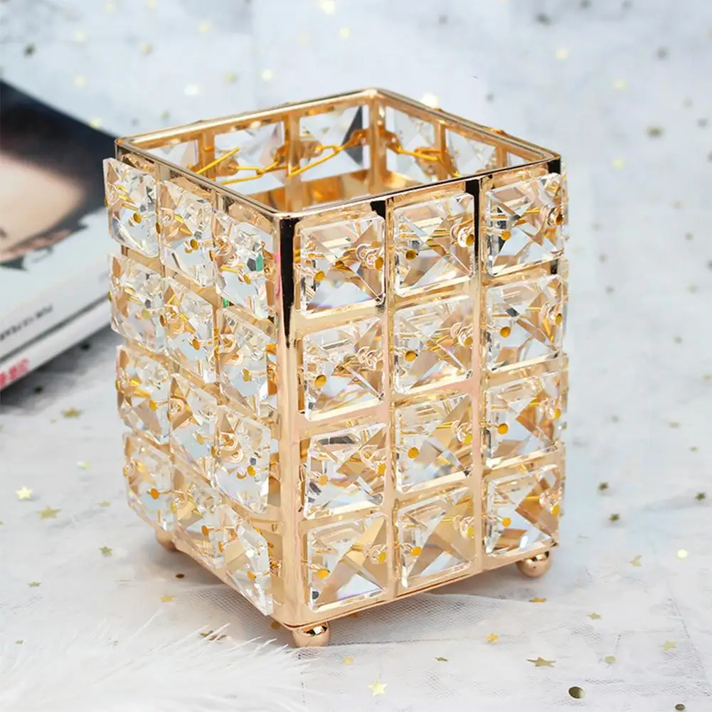 

1 Pcs Makeup Brush Holder Crystal Makeup Brush Organizer Storage Bucket Eyebrow Pencil Pen Cup Tools Container