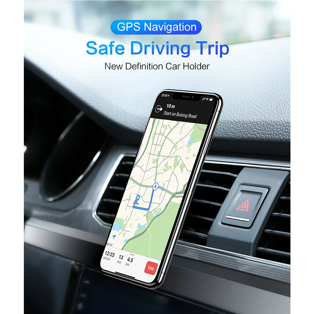 

Firmly Hands Free Air Vent Easy Install Car Mounted Convenient Durable L Shape Magnetic Attraction Phone Holder Practical Metal