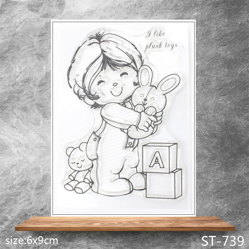 

ZhuoAng Cute little girl Transparent Seals for DIY scrapbooking photo album Clear Stamps 6*9cm