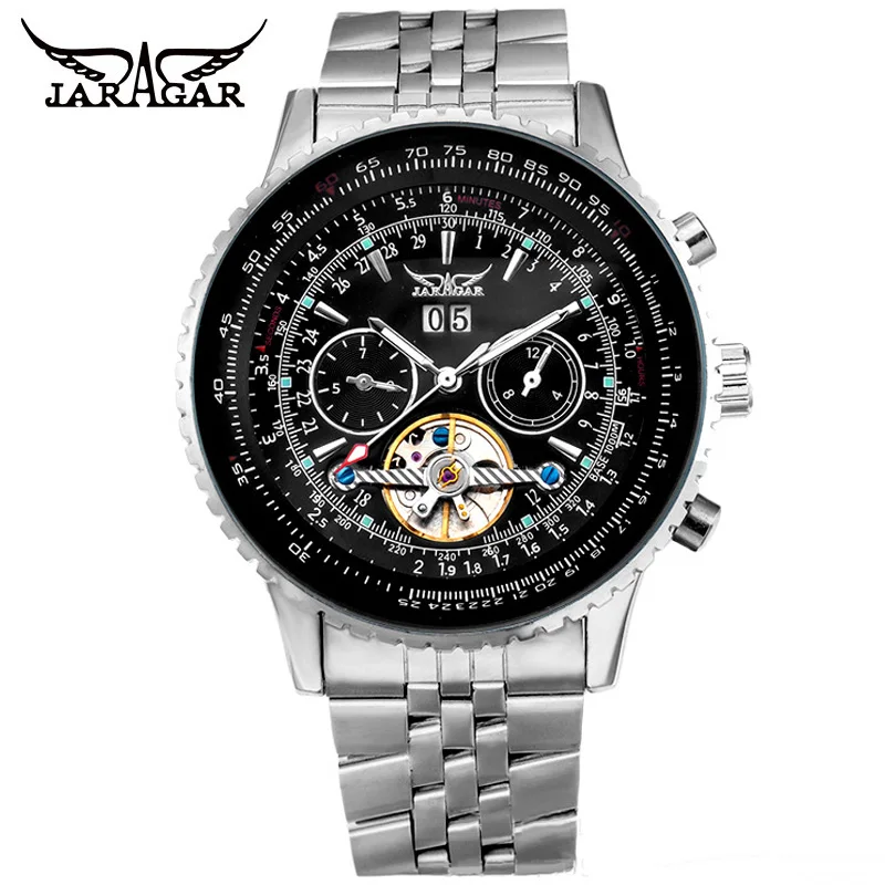 Tourbillon часы мужские роскошные брендовые оригинальные JARAGAR полностью из