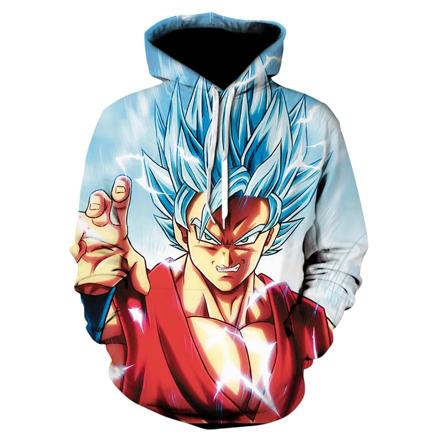 

Hoodies Dragon Ball Z Goku Super Saiyan 3 Blue hair Hoodies Pullovers Men Women Long Sleeve Outerwear New Hoodies