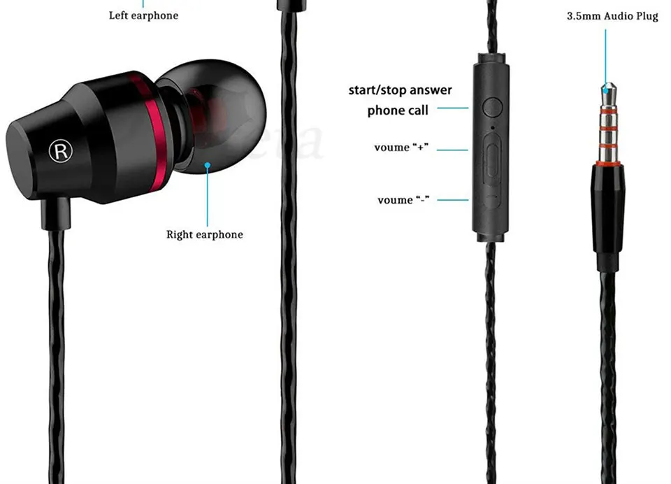Roreta, металлические проводные наушники, профессиональная гарнитура в ухо, 3,5 мм, тяжелый бас, качество звука, музыка, Спортивная гарнитура для iPhone, samsung