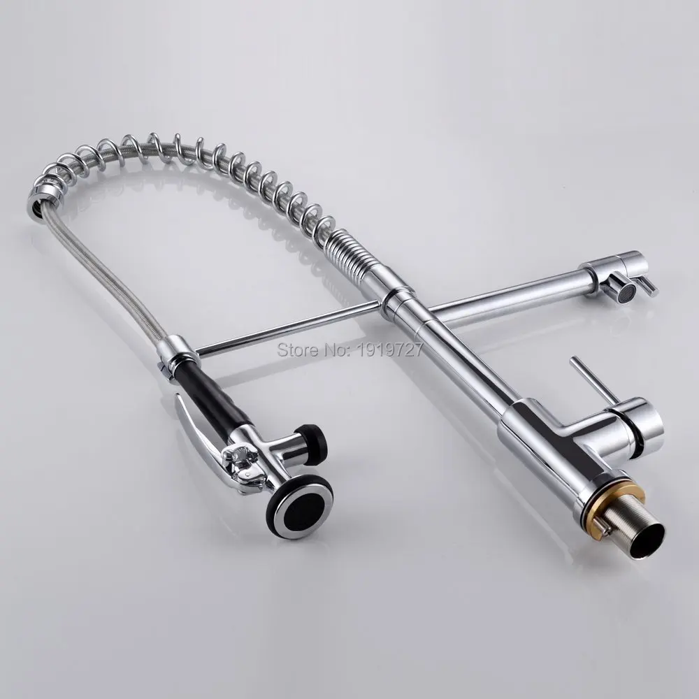 

New Arrival Luxury Design 360 Rotation Chrome Finish Single Hole Swivel Pull Down Faucet Kitchen Mixer Tap