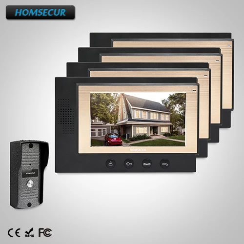 HOMSECUR 7" Wired Hands-free Video Door Phone Intercom System+One Button Unlock (TC031+TM701-B)