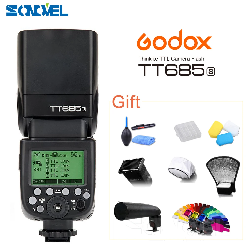 Вспысветильник Godox TT685S GN60 TTL Speedlite 230 полная мощность Автоматическое/Ручное