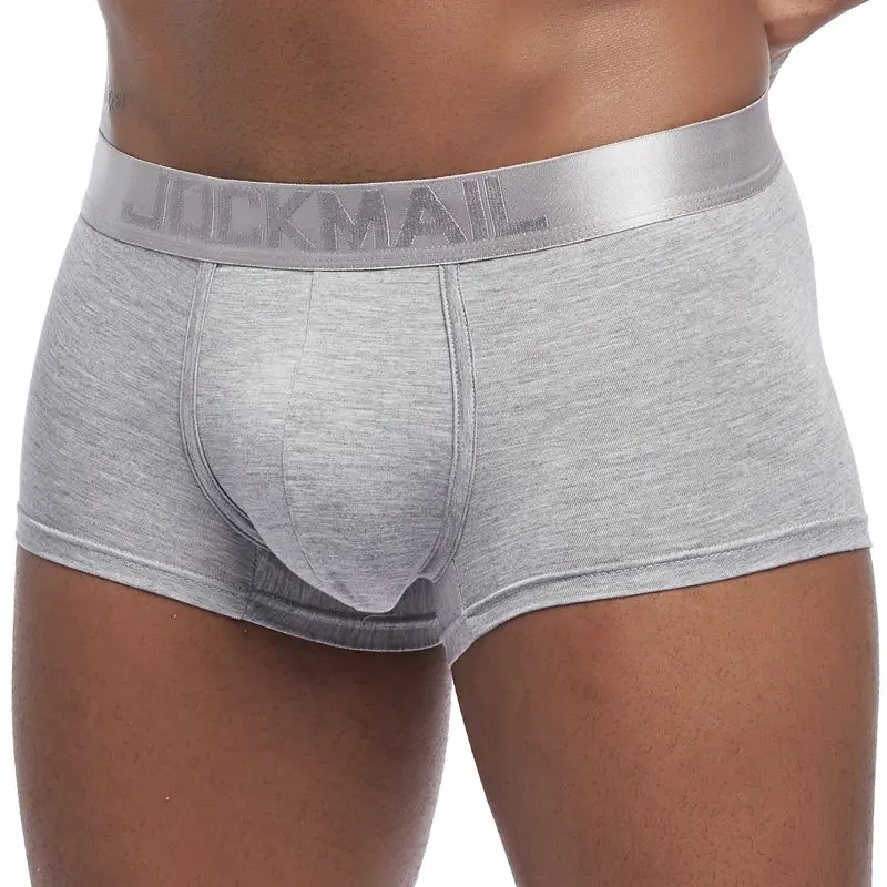 JOCKMAIL, новинка, сексуальное мужское нижнее белье, боксеры, дышащая сетка, боксеры, мужские трусы, мужские трусы, cueca, мужские трусы для пениса, мужские трусы, s - Цвет: Серый