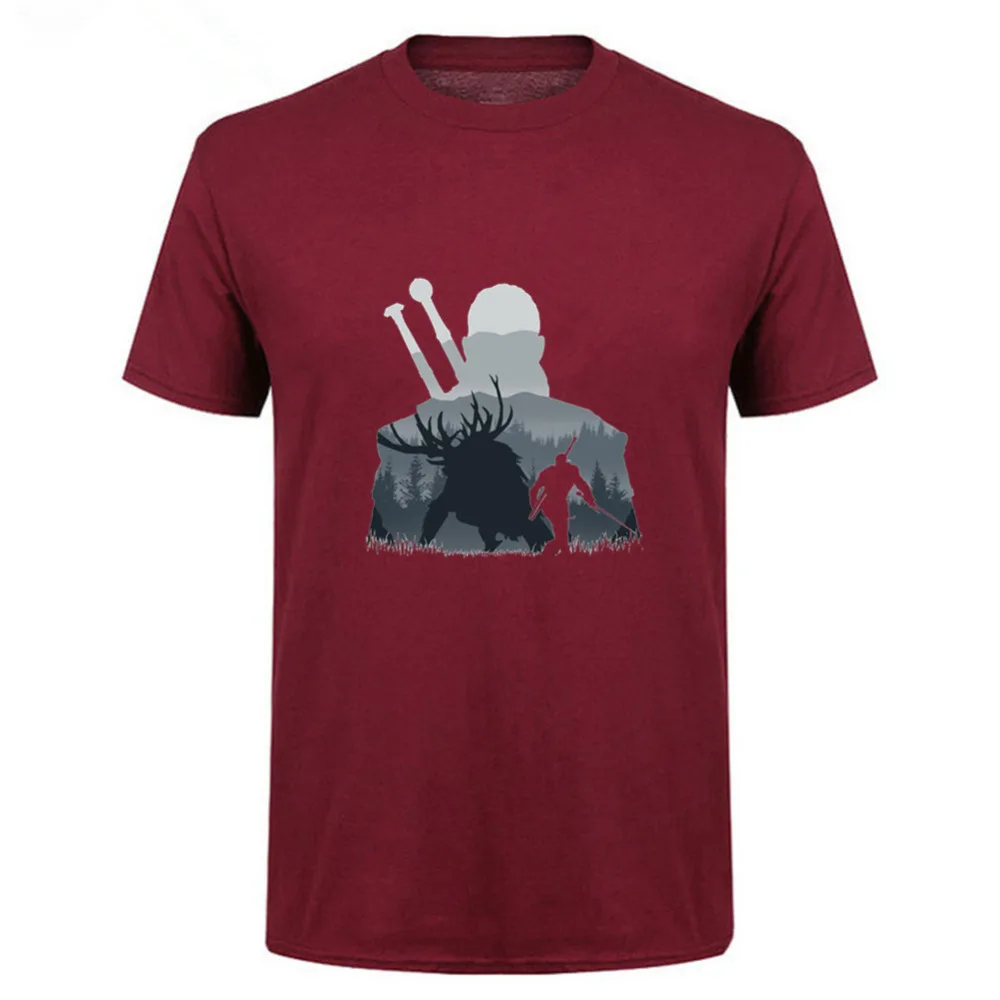 2018 The Witcher 3 T Shirt Summer Men Cotton Short Sleeve the witcher t-shirt Geralt de Riv Men Clothing Tops