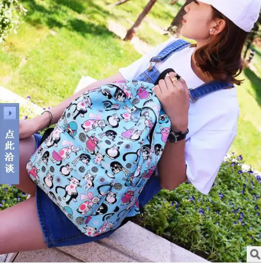 AIBKHK WomenCanvas Backpacks Printing School Bag For Teenagers Girls Shoulder Bag Mochila Travel Backpack