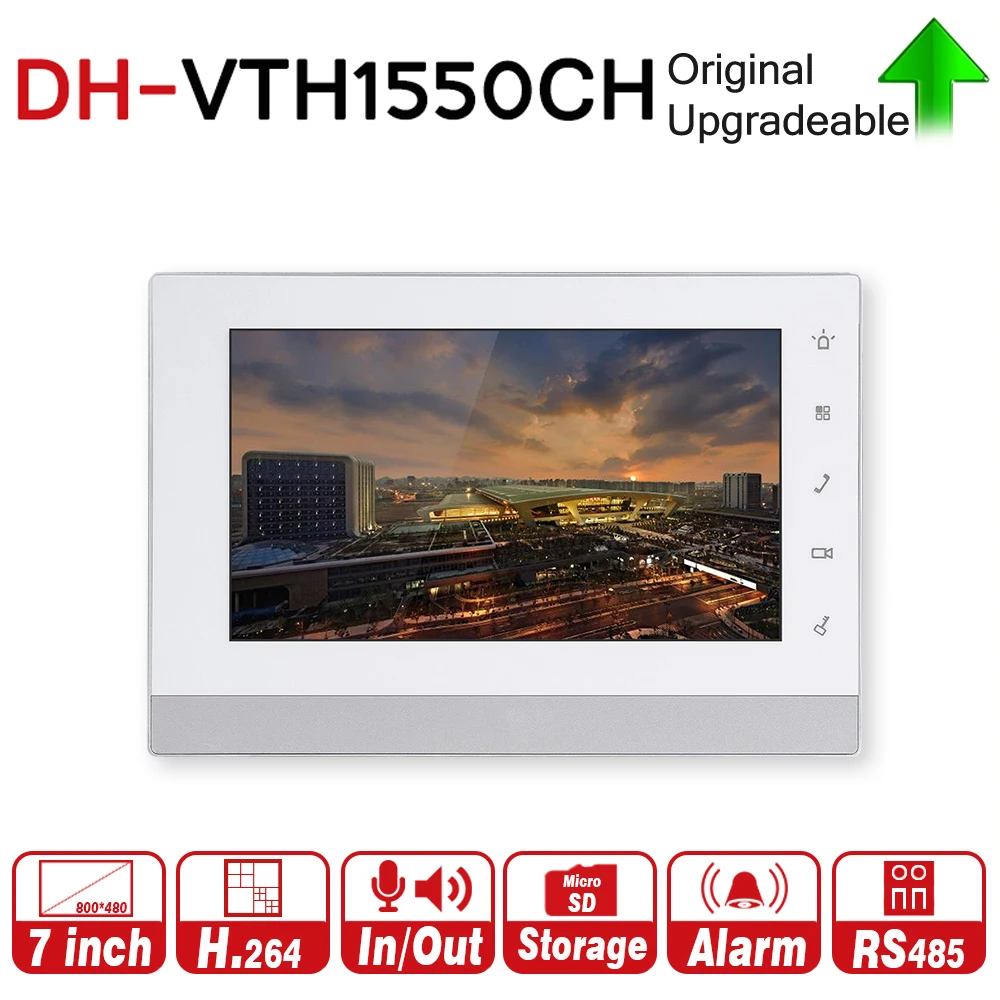 

DH Original VTH1550CH with logo Indoor Monitor 7-inch 800*480 Resilution Touch Screen Color IP Video Intercom