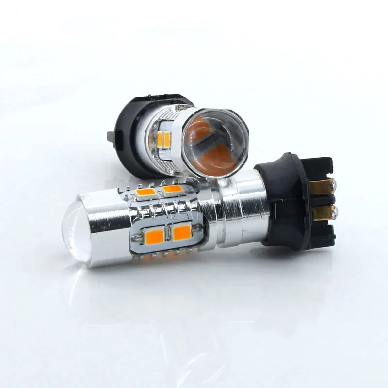 2x янтарные 10 SMD PW24W PWY24W светодиодный лампы для Audi A3 A4 A5 Q3 VW MK7 Golf CC передние