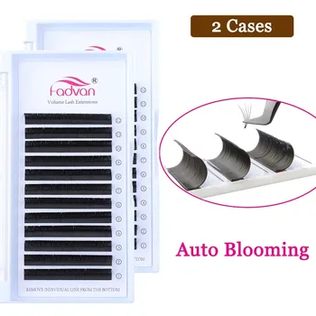 

2 Cases Auto Blooming Eyelash Extensions Easy Fan Faux Mink Fake Lash Extension for Professional Eyelash Building
