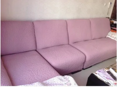 Осенне-зимний утолщенный эластичный чехол для дивана Эластичный Нескользящий чехол для дивана по индивидуальному заказу - Цвет: light purple