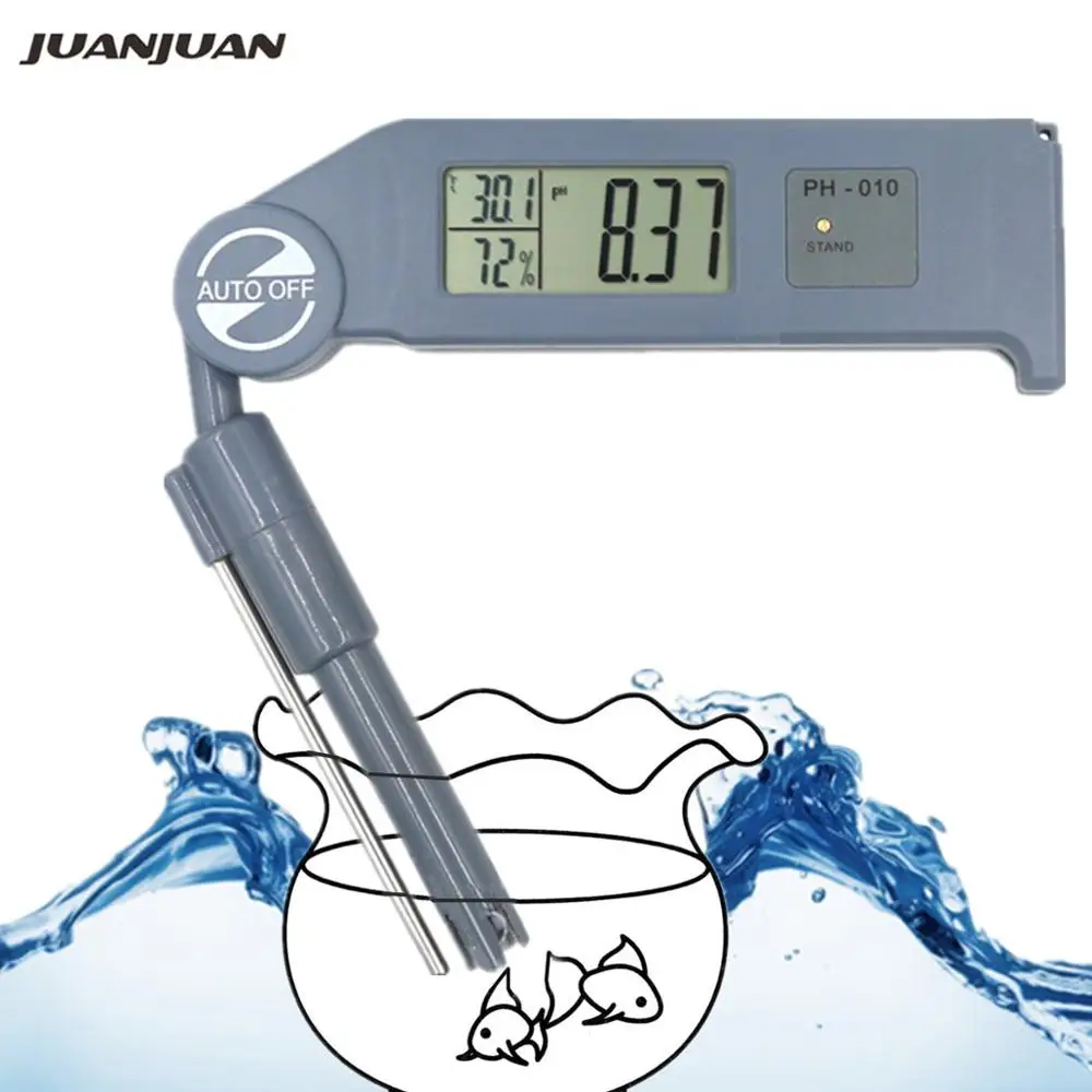 

PH-010 Folding LCD Digital PH Meter Humidity PH Analyzer Water Quality Tester for Aquarium Pools Hydroponics 40%off