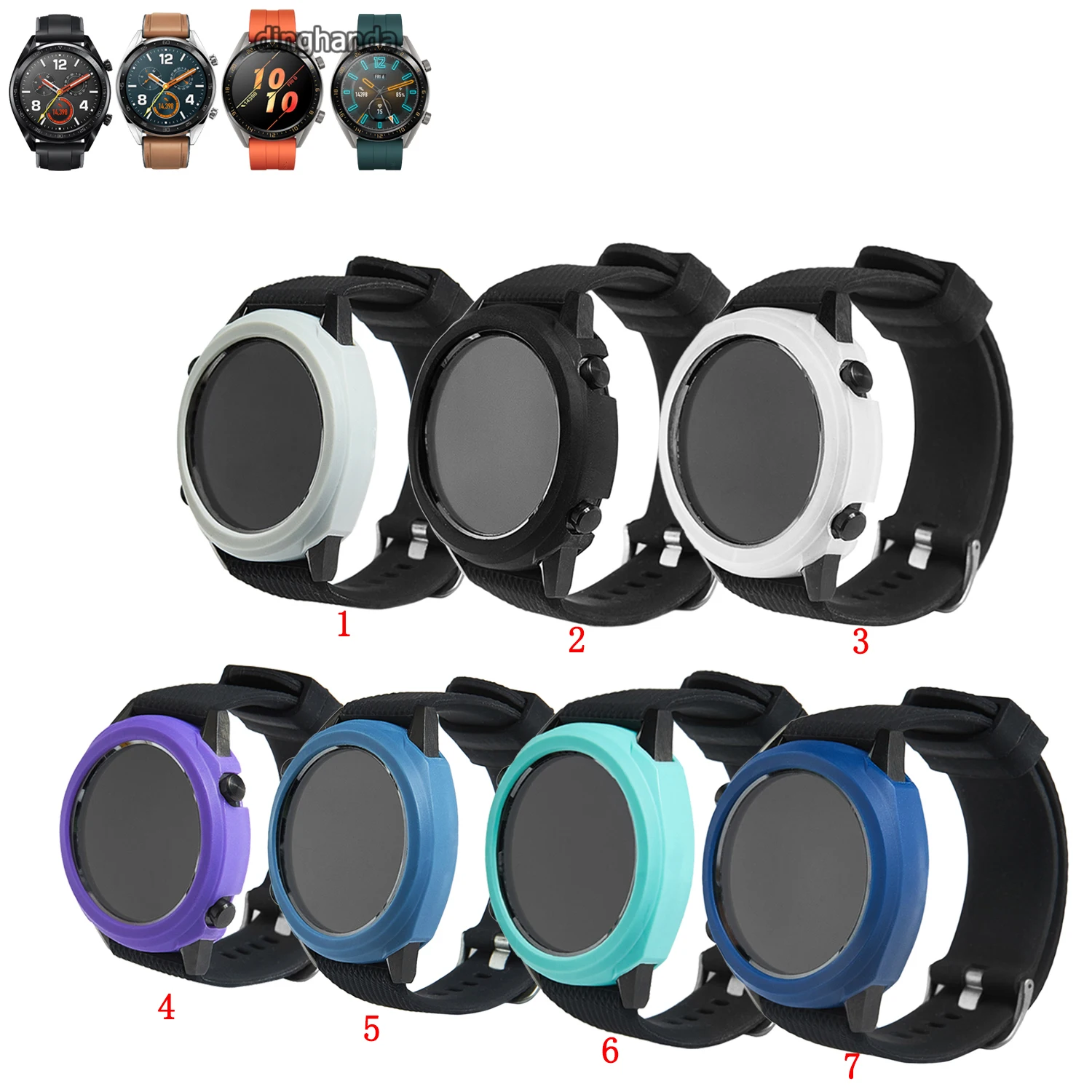 

Fashion Soft Silicone Protector Case Cover for Huawei Watch GT Active 46mm Corlorful Replacement Watch Protective case Frame