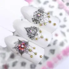 Новые 3D наклейки для ногтей, богатое и благородное ожерелье, цветочные узоры, клейкие Переводные кончики, украшение для маникюра и дизайна ногтей