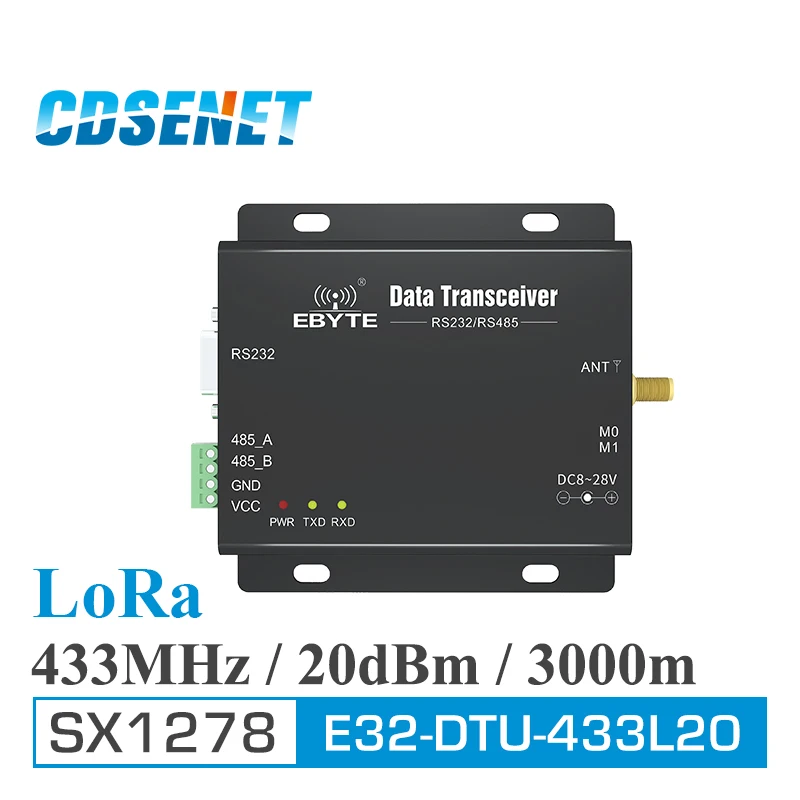 Приемопередатчик радиочастотный LoRa SX1278 RS485 RS232 433 МГц м|rf transmitter and receiver|transmitter