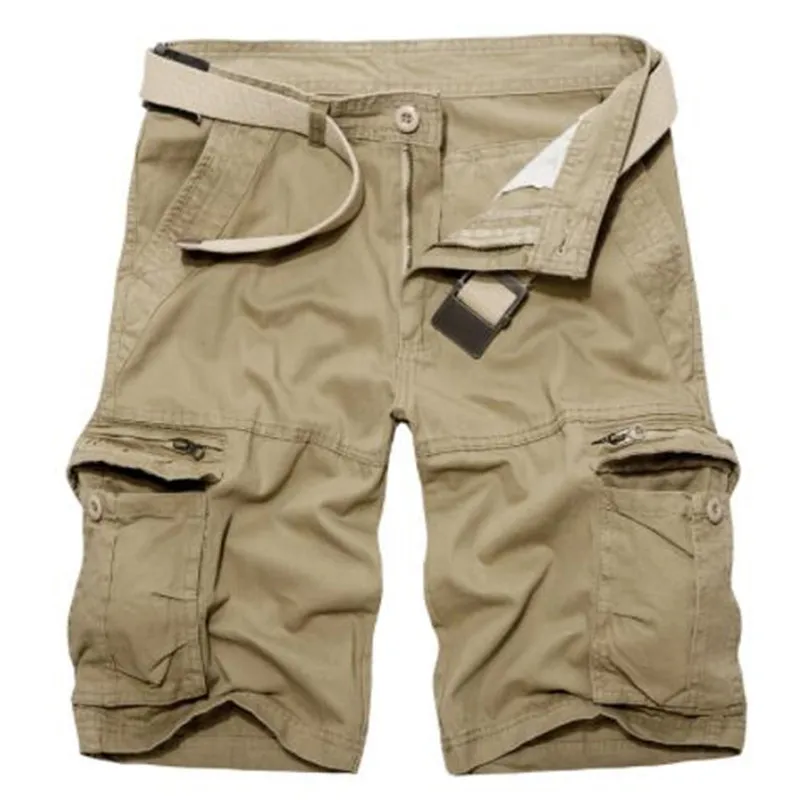 3 Летние Для мужчин s до колена Длина хлопковые армейские Шорты Cargo Для мужчин Рубашки домашние с несколькими карманами, свободные шорты-бермуды брюки дропшиппинг - Цвет: 3