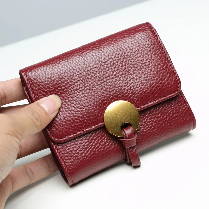 

GESUNRY Genuine Leather Women Wallet Small Female Coin Purse Carteras Fashion Ladies Purse Brand Card Holder