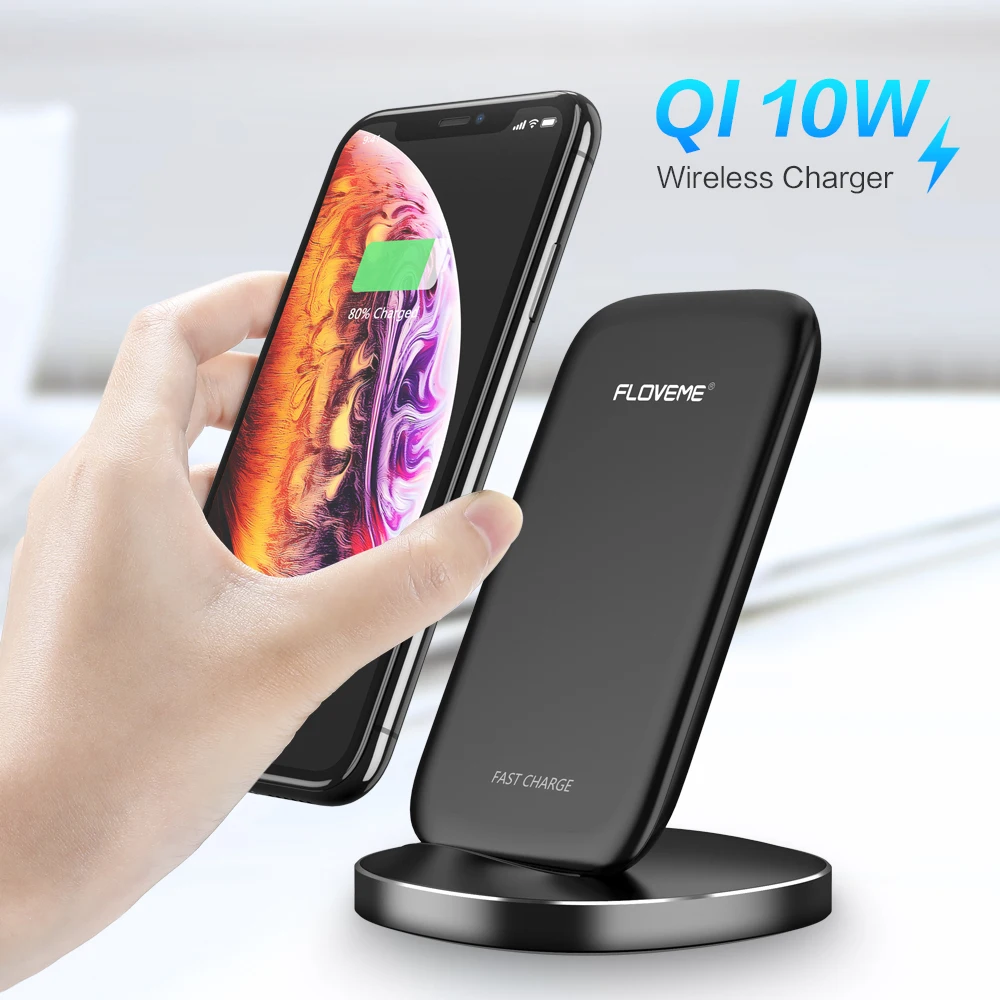 Беспроводное зарядное устройство FLOVEME 10 Вт QI для iPhone XS XR X 8 быстрая Беспроводная