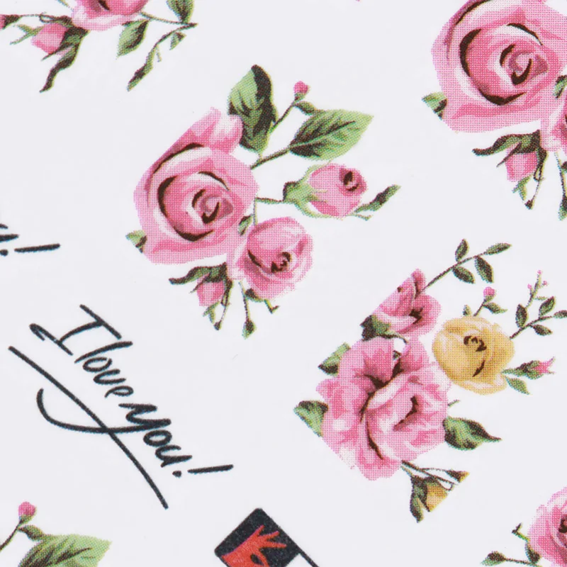 

2 Sheets Nail Art Water Decal Set Colorful Rose Flower Beauty Design Nail Transfer Sticker Paper Nail DIY Decoration Tips