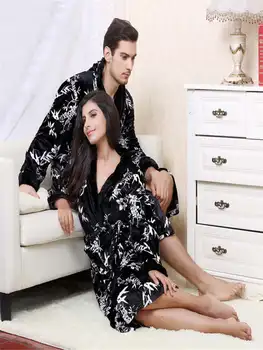 

2019 3XL Winter Thick Flannel Bridal Robe Women bathrobe Long Bath Robes Warm Men Kimono bathrobes Bride Sleepwear Gowns