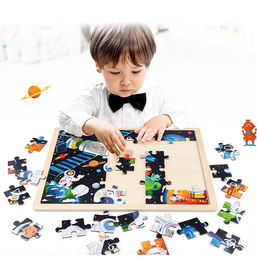 

Cartoon Cube Wooden Animal Puzzle Pieces Toy Kids Toys Educational Wood Puzzle Montessori Speelgoed Gifts Children Games 60D0027