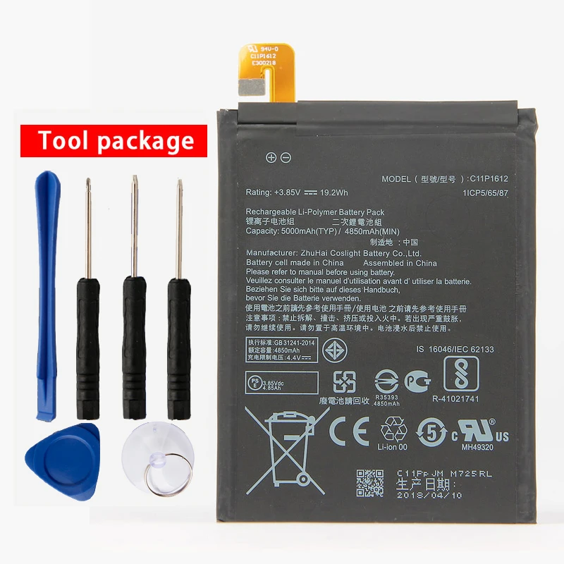 

Original High Capacity C11P1612 Battery For ASUS Zenfone 4 Max pro plus ZC554KL X00ID 5.5" 5000mAh