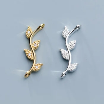 

Classic 925 Sterling Silver Tree Branch Charm Connectors 18x7mm AAA Zircon Paved Conenction Pendants DIY Fine Jewelry Findings
